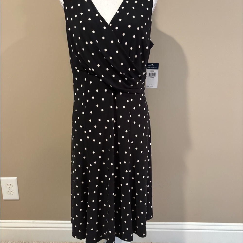 CHAPS Polka Dot Wrap Dress